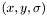 $(x,y,\sigma)$