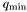 $q_{\mathrm{min}}$